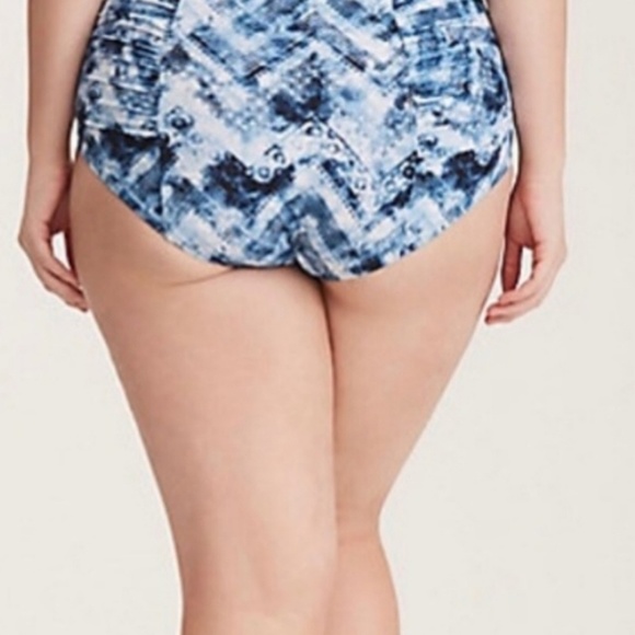 Torrid Blue Chevron Tie Die Tankini Bottom - Picture 2 of 2